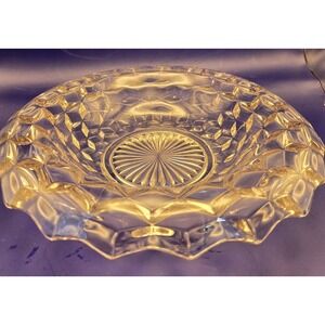 Vintage Centerpiece Bowl Fostoria Glass Co. 12" Wide  Cubist- Prismatic Or...